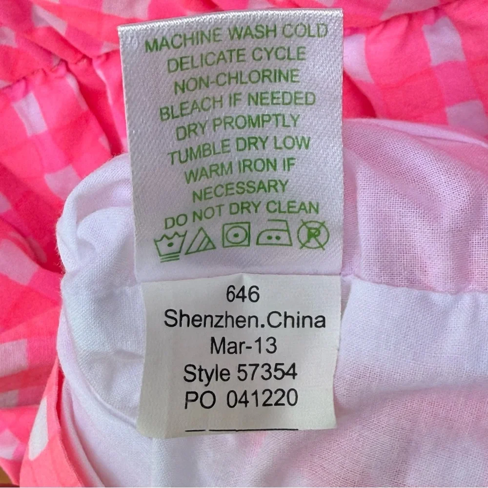 Lilly Pulitzer‎ Athens Strapless Mini Dress Yummy Melon Pink Gingham Size XS - Picture 8 of 8
